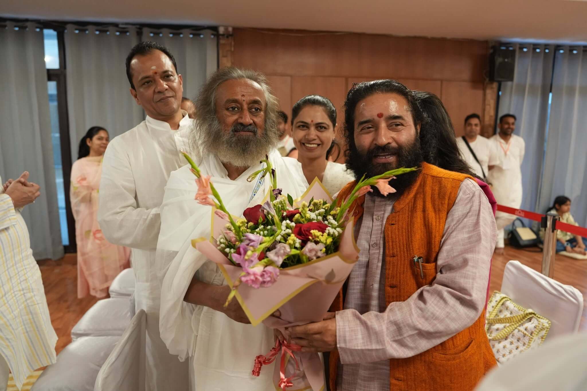 Senior citizens' gentle yoga session